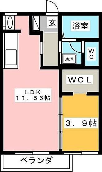 フォーブルいずみA・B棟(1LDK/2階)の間取り写真