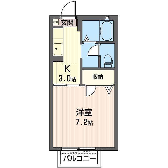 ドリームハウスⅡ(1K/2階)の間取り写真