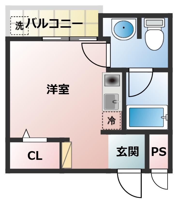 VLビル(1K/3階)の間取り写真