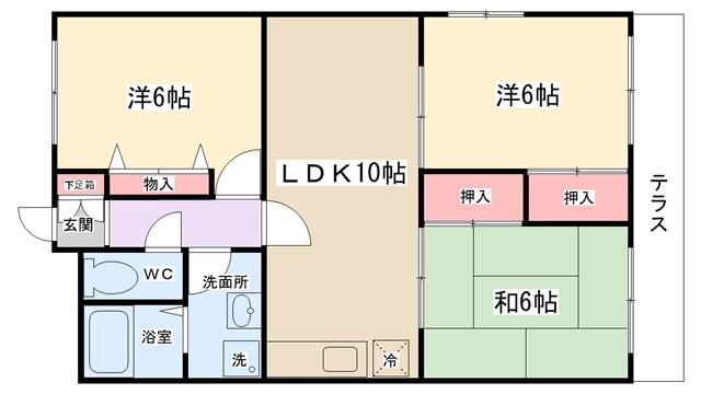 グレースコーポ(3LDK/1階)の間取り写真