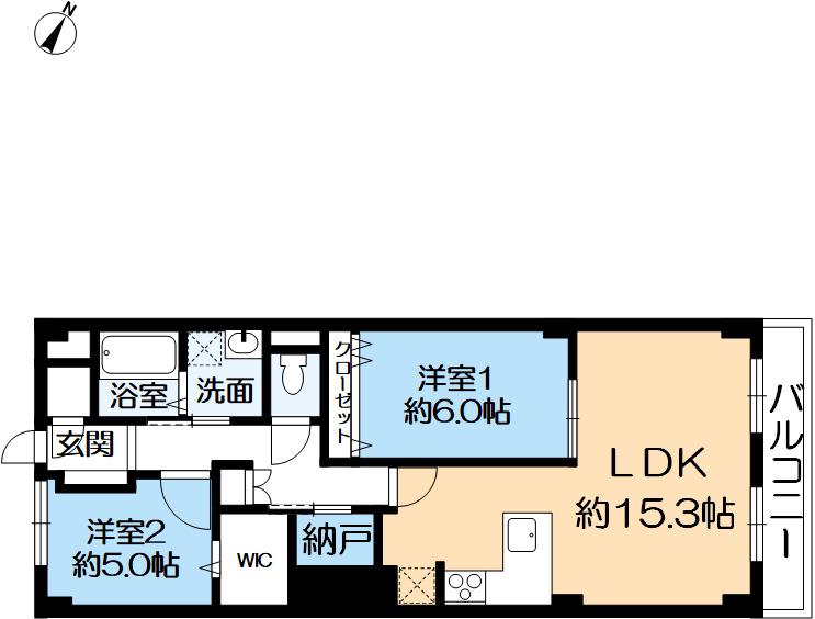 メイナー御影(2LDK/1階)の間取り写真