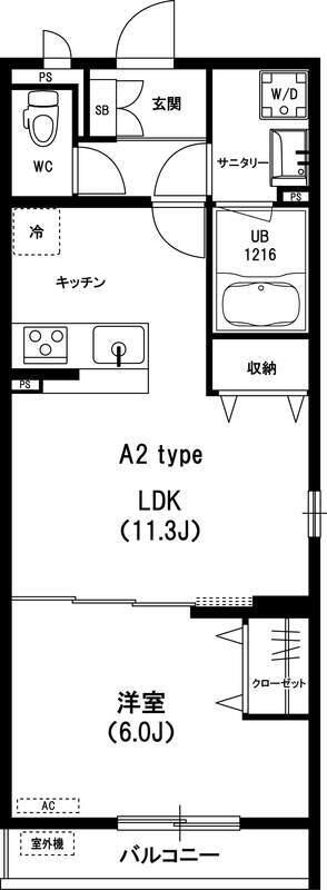 リブリ・彩(1K/2階)の間取り写真