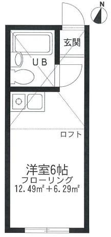 ユナイトステージカンセイサーフサイド(ワンルーム/1階)の間取り写真