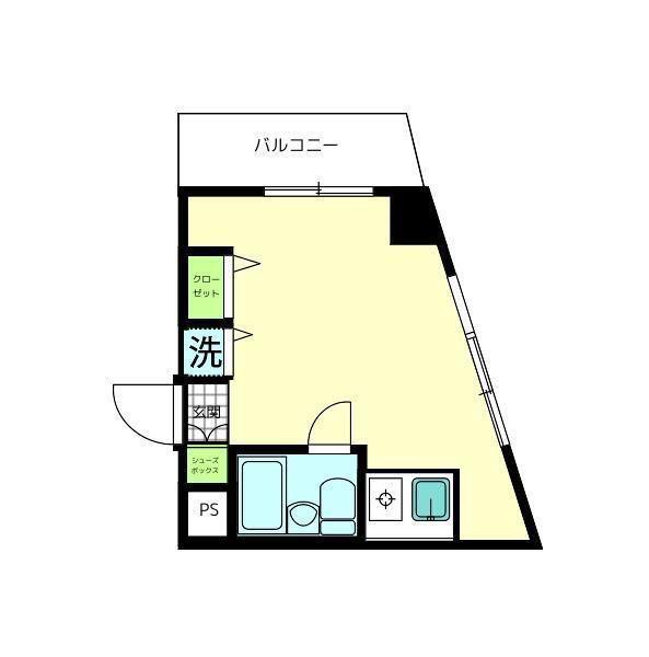 古淵シティビル(ワンルーム/4階)の間取り写真