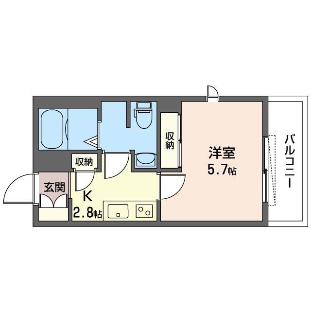 GRACE ONE(1K/2階)の間取り写真