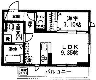 CAPITAL COURT (1LDK/3階)の間取り写真