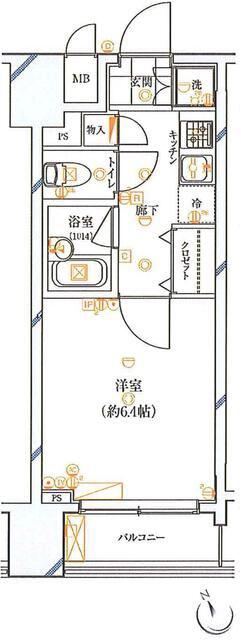 ガリシア銀座イースト(1K/7階)の間取り写真