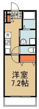 フルールK(1K/2階)の間取り写真