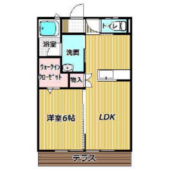 BLUE EARTH(1LDK/1階)の間取り写真