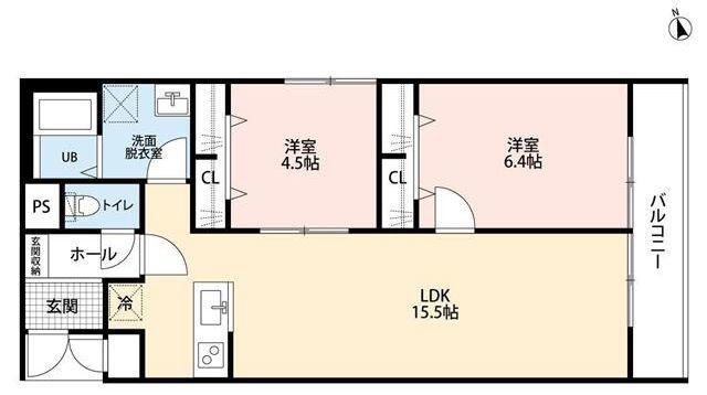 リーブルファイン朝霞幸町(2LDK/3階)の間取り写真