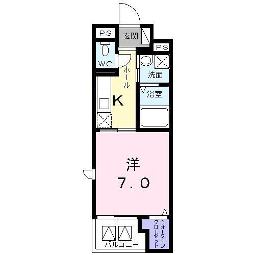マーレーモンティーVI(1K/2階)の間取り写真