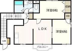 ラ・ラ・キャメロン(2LDK/2階)の間取り写真