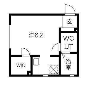 ガーデン弘明寺(ワンルーム/1階)の間取り写真