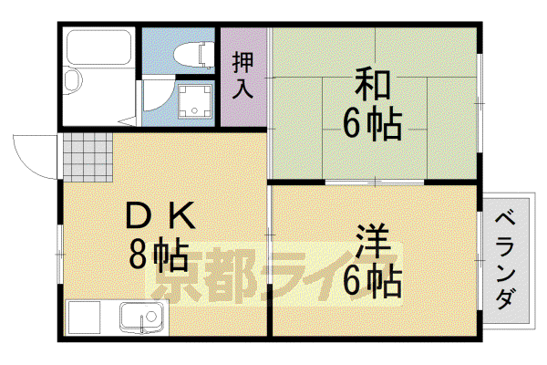 一彩コーポラス(2LDK/2階)の間取り写真