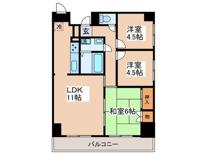 ラ・プリメーラ(3LDK/3階)の間取り写真