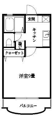 リバーステージ小松原(1K/4階)の間取り写真