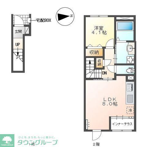 エビスヤ 壱番館(1LDK/2階)の間取り写真