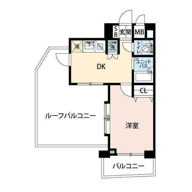 ステージファースト三軒茶屋II(1DK/12階)の間取り写真