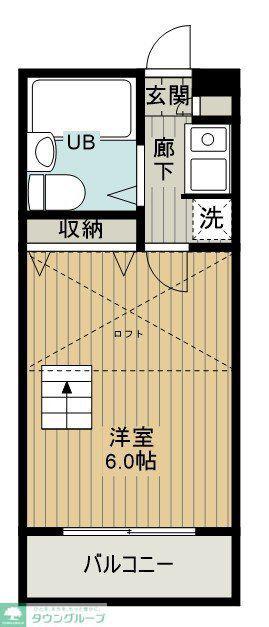 クレスト大友(1K/3階)の間取り写真