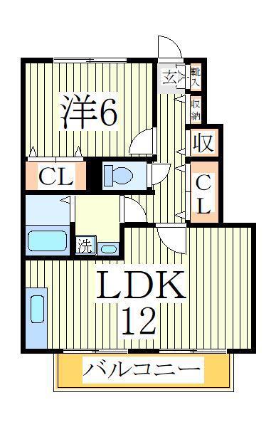 チリエージョ(1LDK/1階)の間取り写真