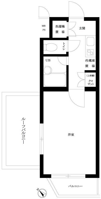 ルーブル戸越公園弐番館(1K/5階)の間取り写真