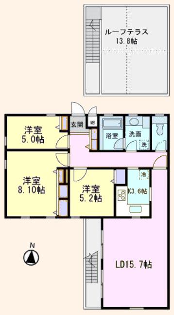 サリーレセイジョウ(3LDK/2階)の間取り写真