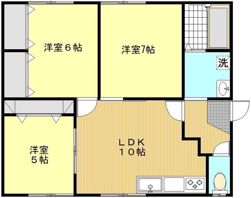 コーポぎんざ(3LDK/2階)の間取り写真