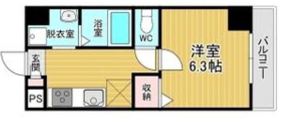 千葉・住吉(1K/2階)の間取り写真