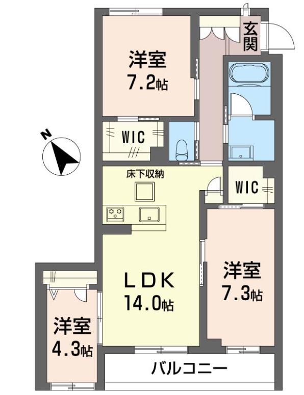 ティエンポ フェリズ I(3LDK/4階)の間取り写真
