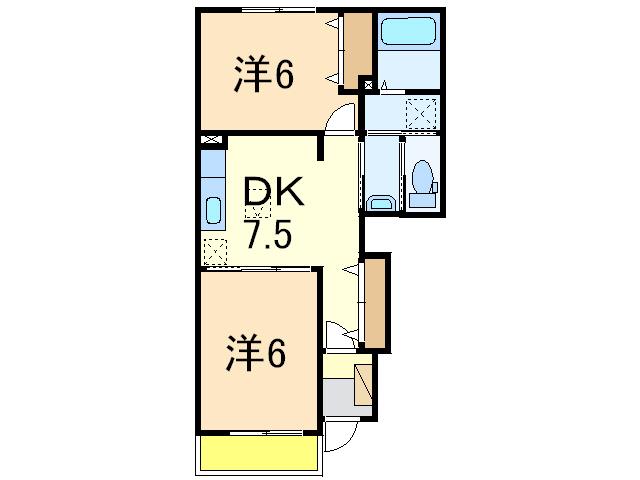 グランメゾン II(2DK/1階)の間取り写真