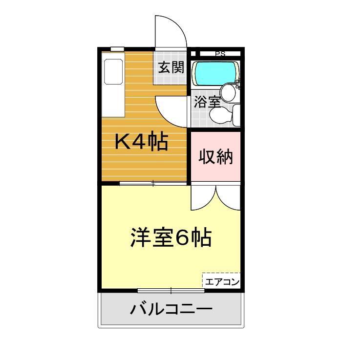 クールハイツナカムラ(1K/2階)の間取り写真