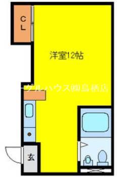 丸美タウン(ワンルーム/1階)の間取り写真
