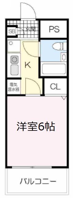 エスリード福島第2(1K/8階)の間取り写真