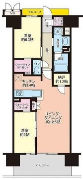 ローレルコート姫路大前通(2LDK/8階)の間取り写真