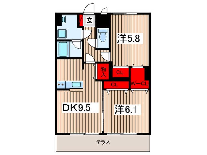 パミール大成(2DK/1階)の間取り写真
