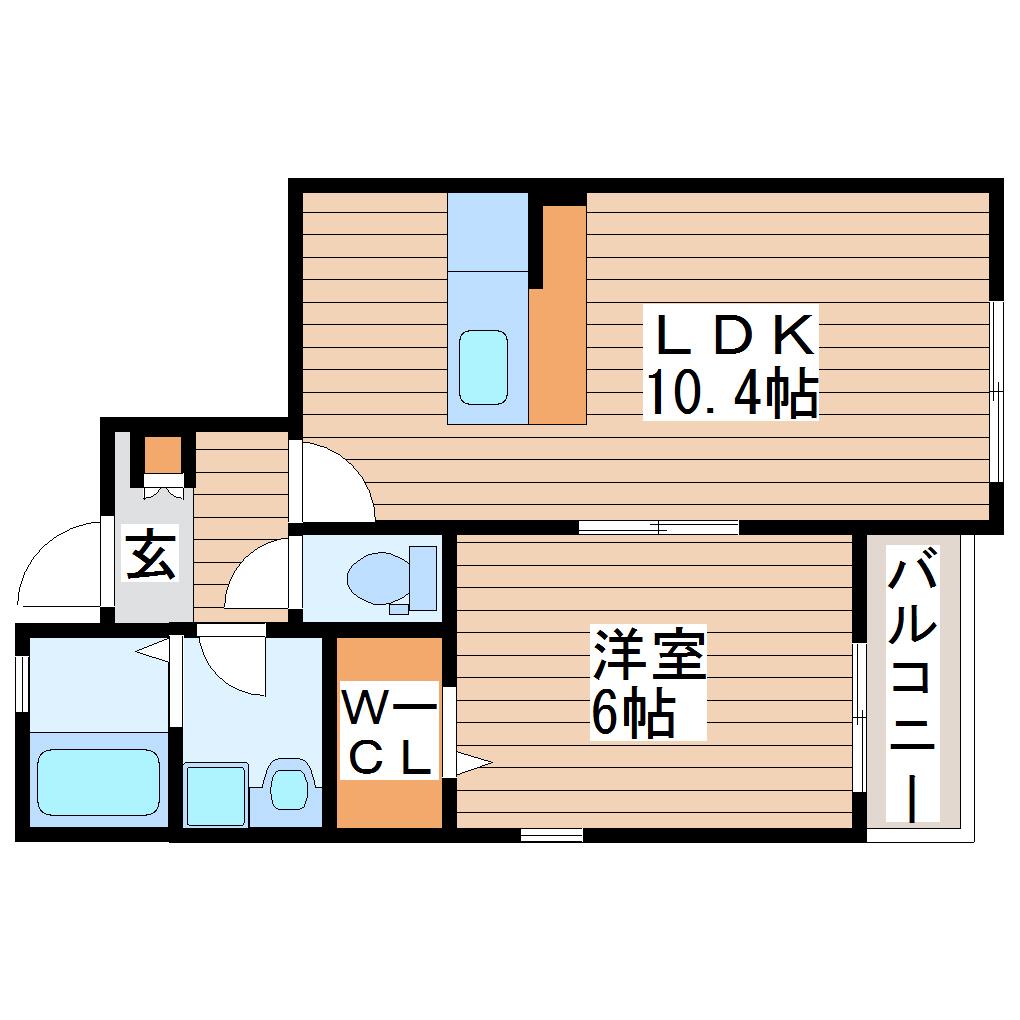 AVANTI B棟(1LDK/1階)の間取り写真