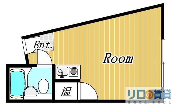 ステュディオ新御堂(ワンルーム/2階)の間取り写真