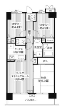 アイリス壱番館(2SLDK/5階)の間取り写真