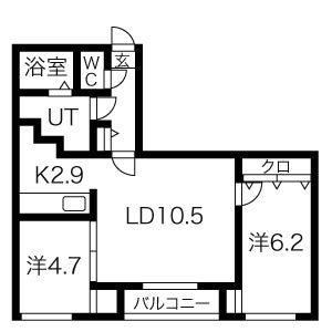 NUOVO STORIA EST(2LDK/4階)の間取り写真