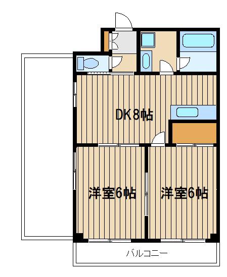 テラスパウロニア(2DK/4階)の間取り写真
