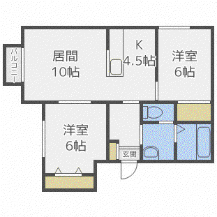 フランミルトマンションC(2LDK/2階)の間取り写真