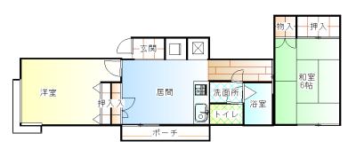 酒田市東泉町 2DKアパート(2DK/2階)の間取り写真