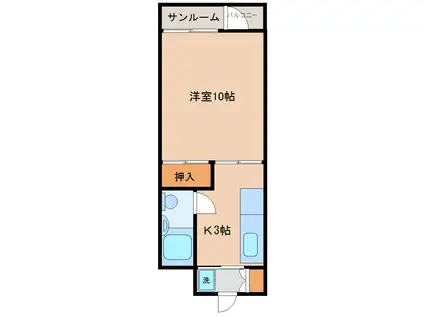 プレジデント笠舞(1K/5階)の間取り写真