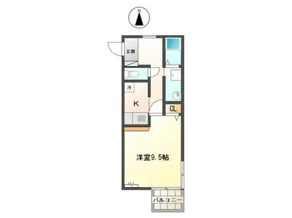 コンチネンタル・イン A(1K/6階)の間取り写真