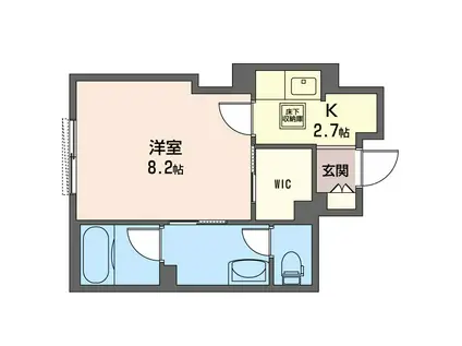 レフィナーダ(1K/1階)の間取り写真