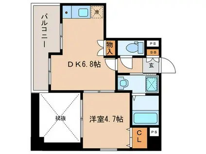 FCORAZON薬院(1DK/8階)の間取り写真