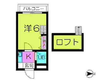 シティパレス21生駒谷田町 PーVII(1K/1階)の間取り写真