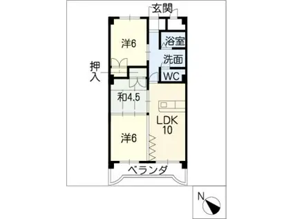 サン・モール井田野並(3LDK/4階)の間取り写真
