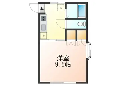 メゾン・ド・ジェンヌ(1K/2階)の間取り写真