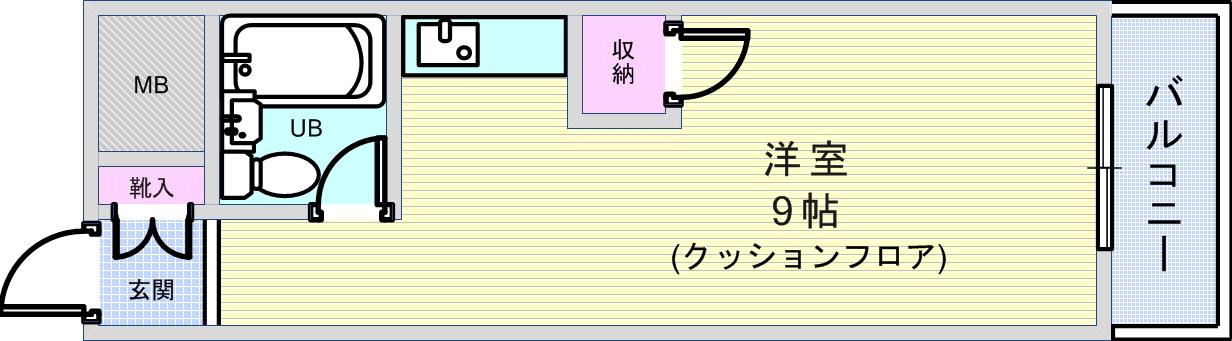 JGS緑丘マンション(ワンルーム/3階)の間取り写真